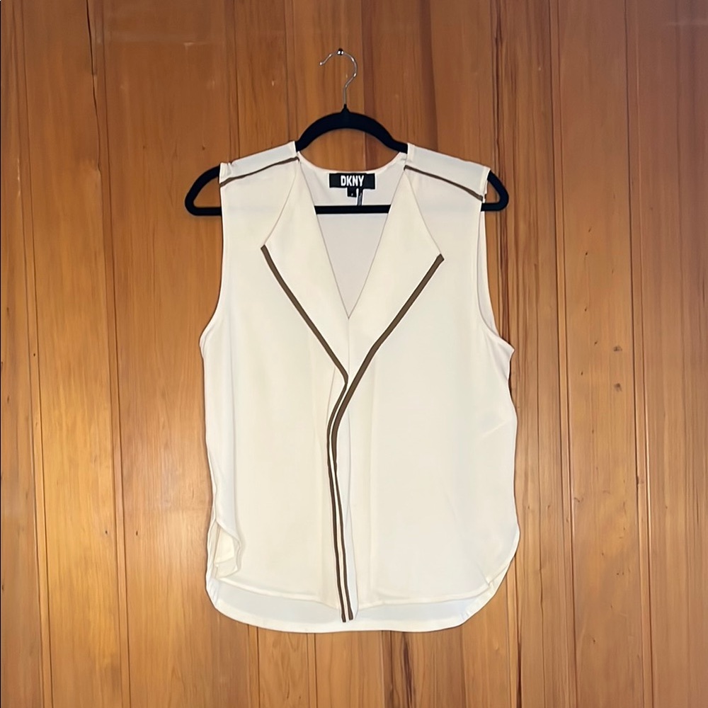 DKNY Cream Sleeveless Women's Top